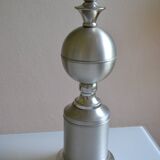 Grand pied de lampe en aluminium brossé Era Philippe Barbier vers 1970