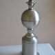Large brushed aluminum lamp base, Philippe Barbier era, circa 1970