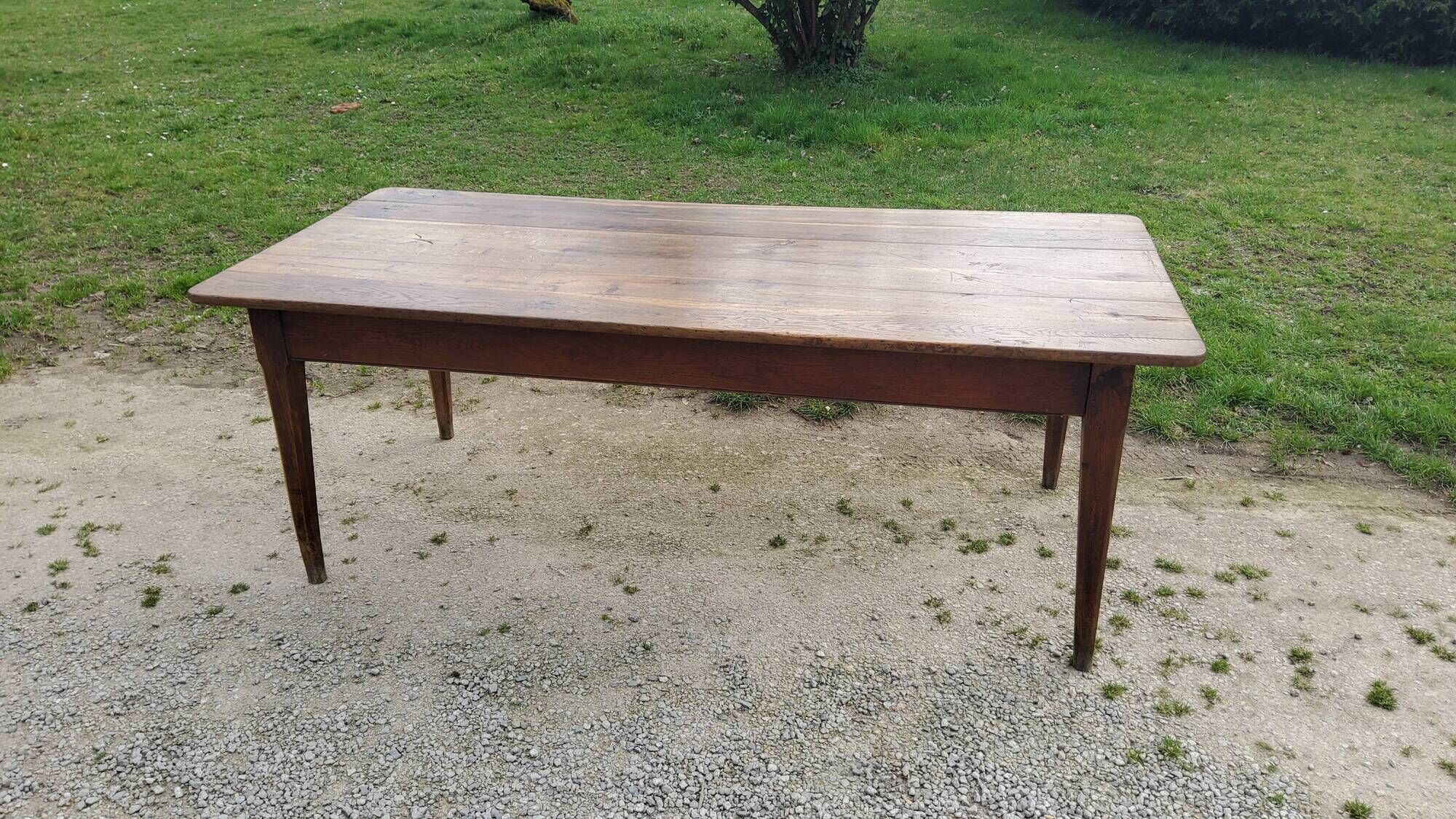 Farmhouse table NINETEENTH CENTURY OAK 200cm feet spindles 3 drawers belt