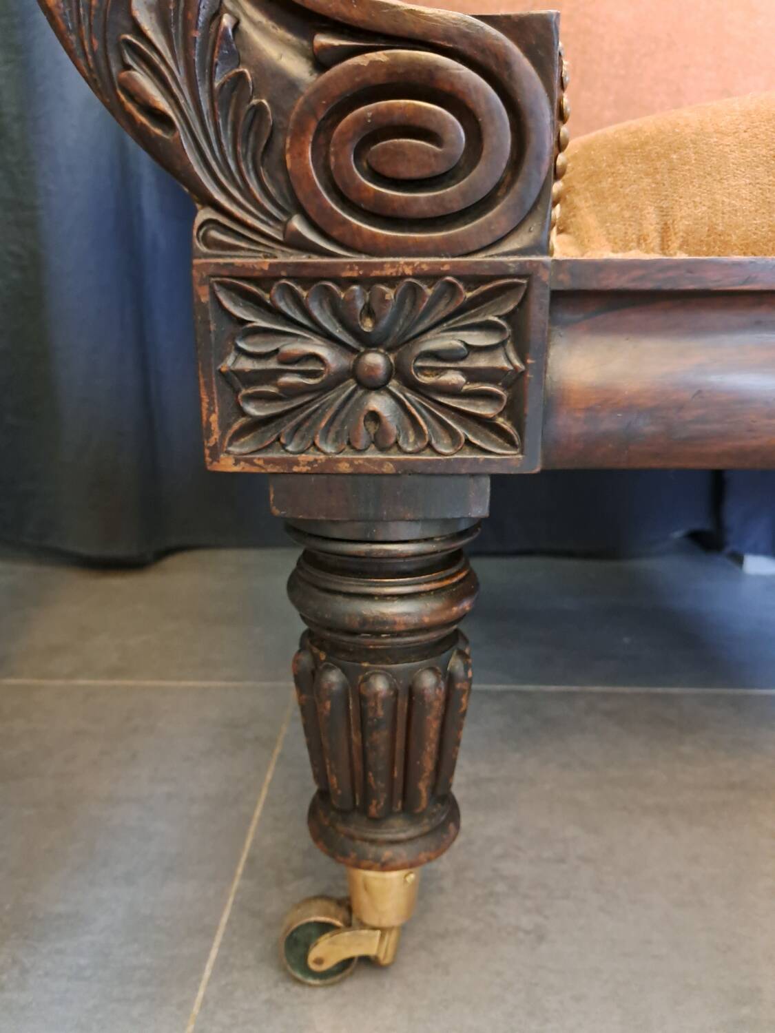 Napoleon III daybed in rosewood