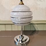 Half-moon chrome art deco lamp