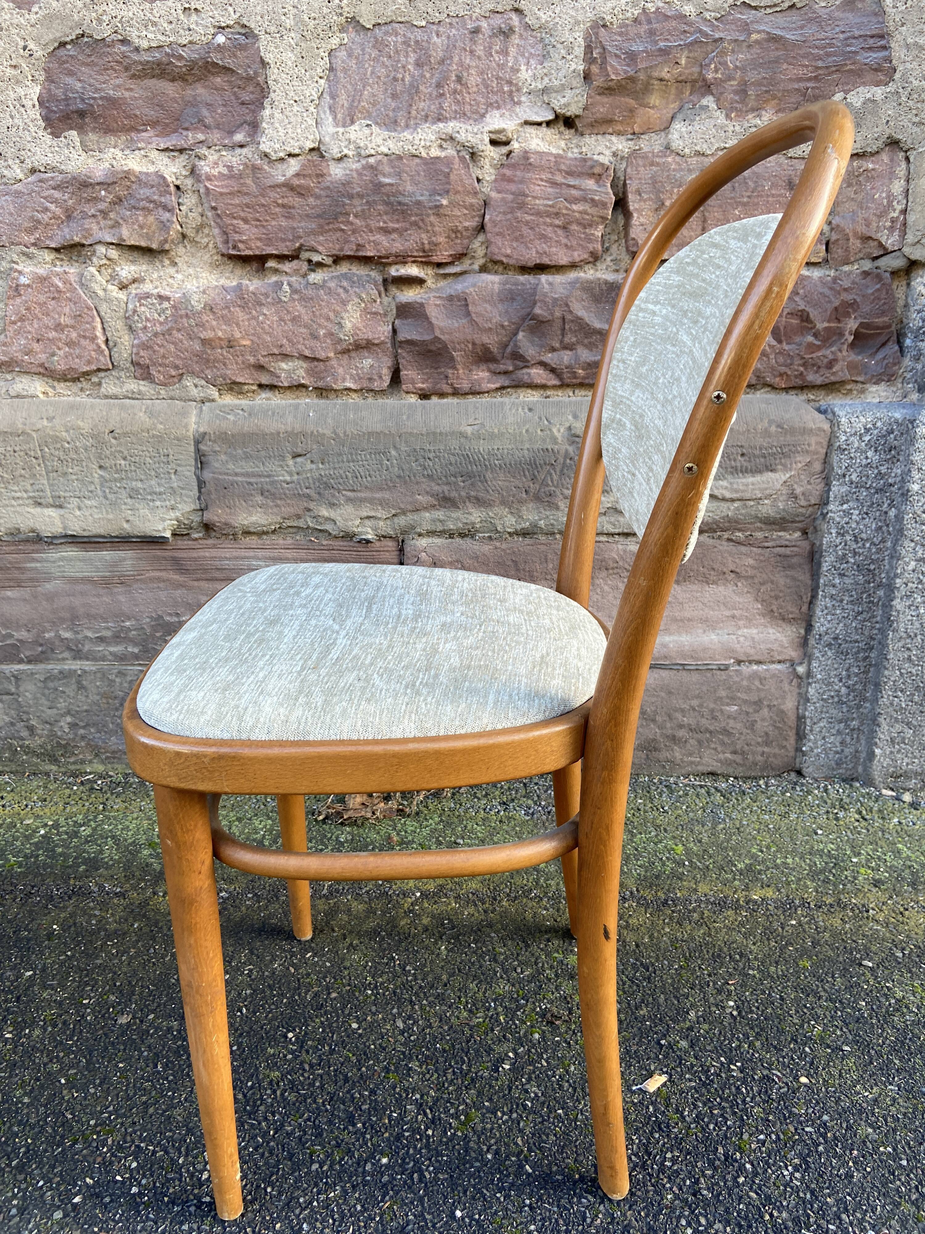 Pair of vintage curved wooden chairs
