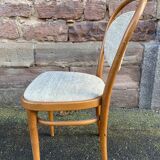 Pair of vintage curved wooden chairs