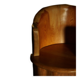 Sculptural stump chair, Brutalism, Wabi Sabi in solid pine, Swedish, 1968.
