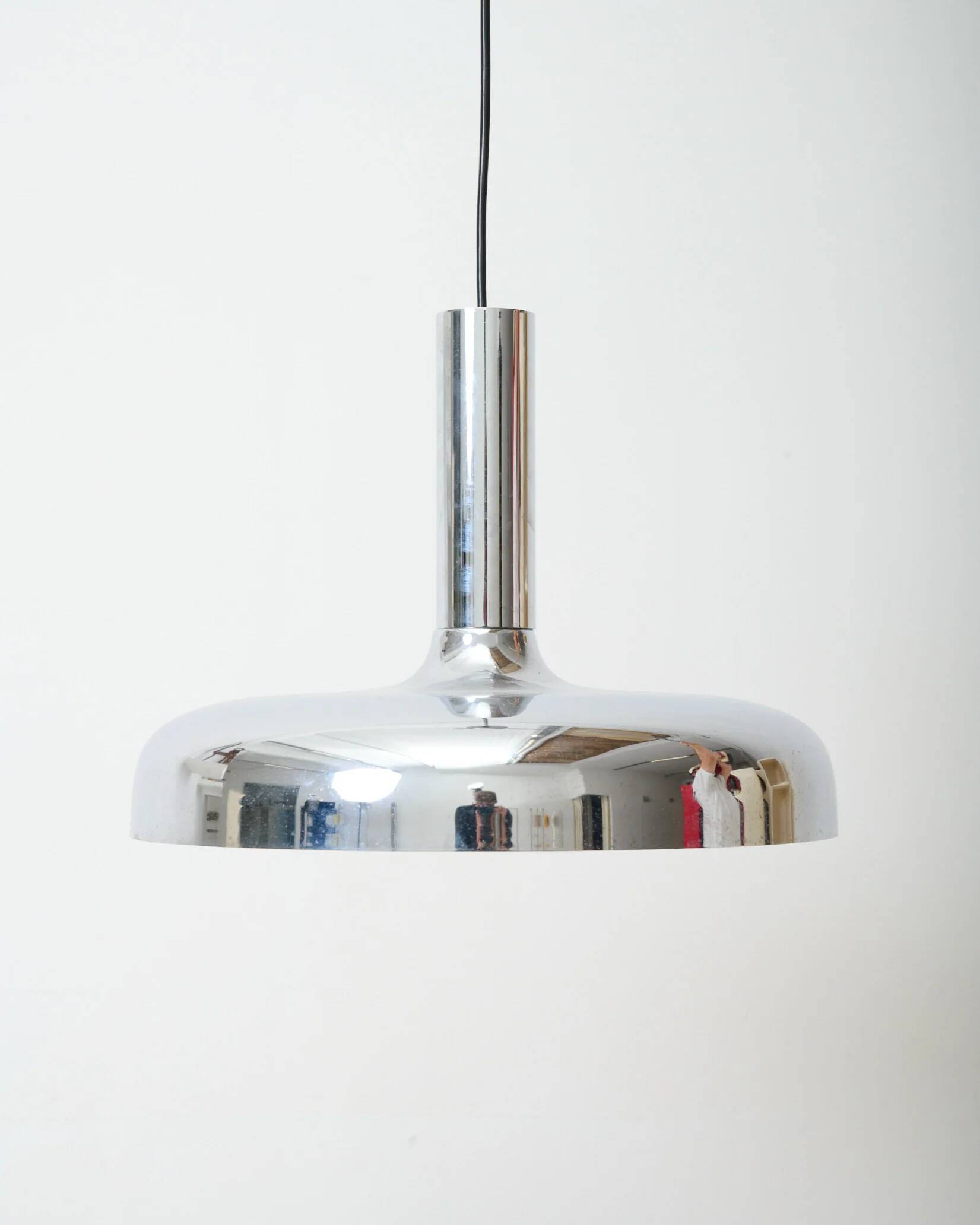 Space Age chrome pendant light, 1970s