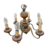 Lustre bois et laiton