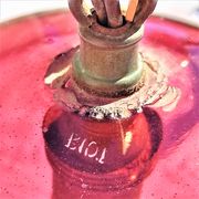 Bubble glass pendant light with engraved inscription of the town of Biot circa 1950