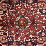 Tapis persan vintage en laine rouge tissée à la main - 211x306cm
