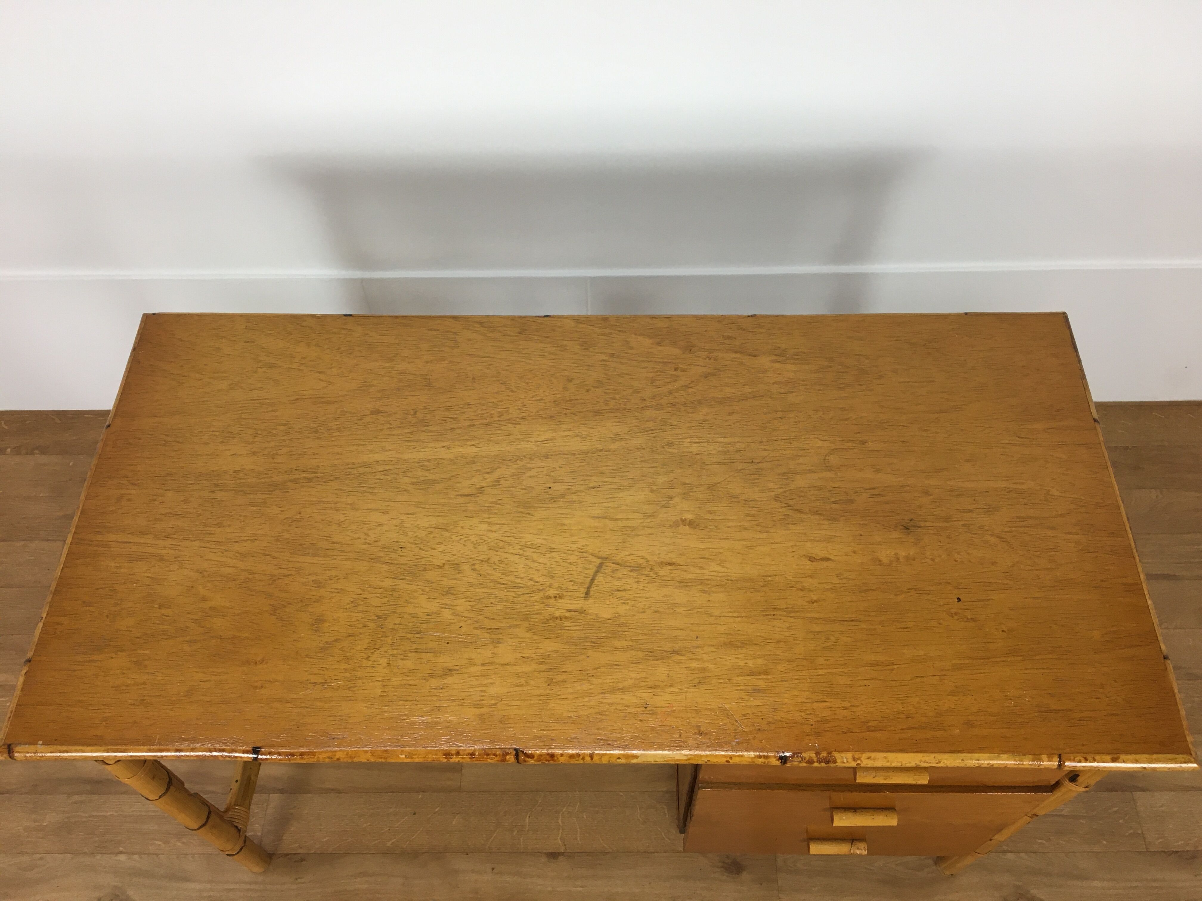 Rattan desk 1970 jungle chic style