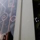 Entrance door 264x99cm old walnut oak wrought iron grille glass panel