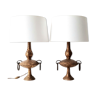 Pair of brustalist lamps in gilded bronze by Max Bré Vintage from the 70s