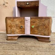 Chevet style Art Déco en bois peint en rose poudré