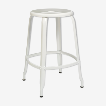 Stool h60 nicolle metal white glossy signage ral 9003