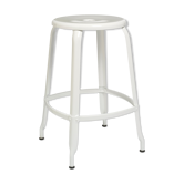 Tabouret h60 nicolle métal blanc signalisation brillant ral 9003