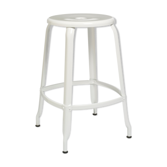 Stool h60 nicolle metal white glossy signage ral 9003