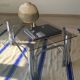 70s glass and chrome metal coffee table