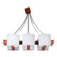 Scandinavian danish chandelier in teak and perspex, mid-20th century