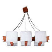Scandinavian danish chandelier in teak and perspex, mid-20th century