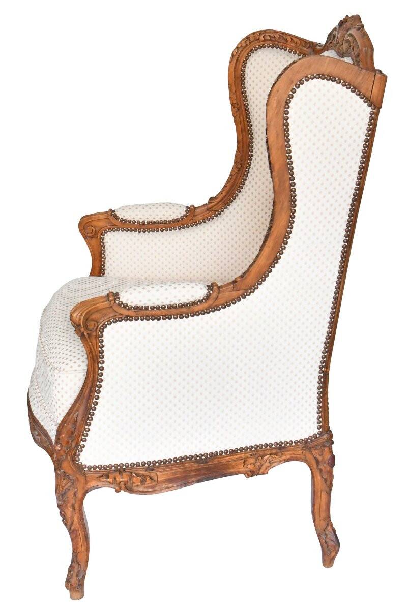 Louis XV style wingback armchair