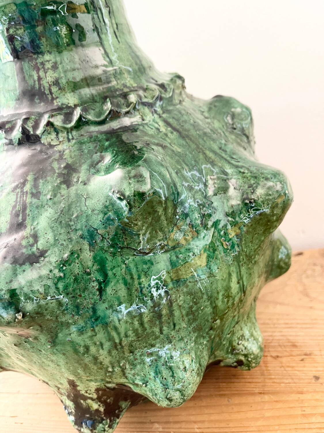 Green terracotta vase