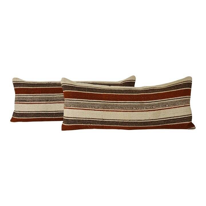 Set of 2 vintage kilim cushion covers 41x102 cm