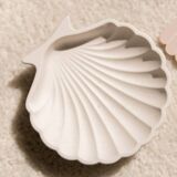 Empty pocket in shell-shaped jesmonite