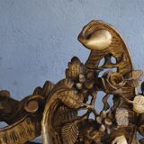 Console Louis XV gold on wooden marble