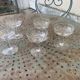 5 vintage transparent glass champagne glasses
