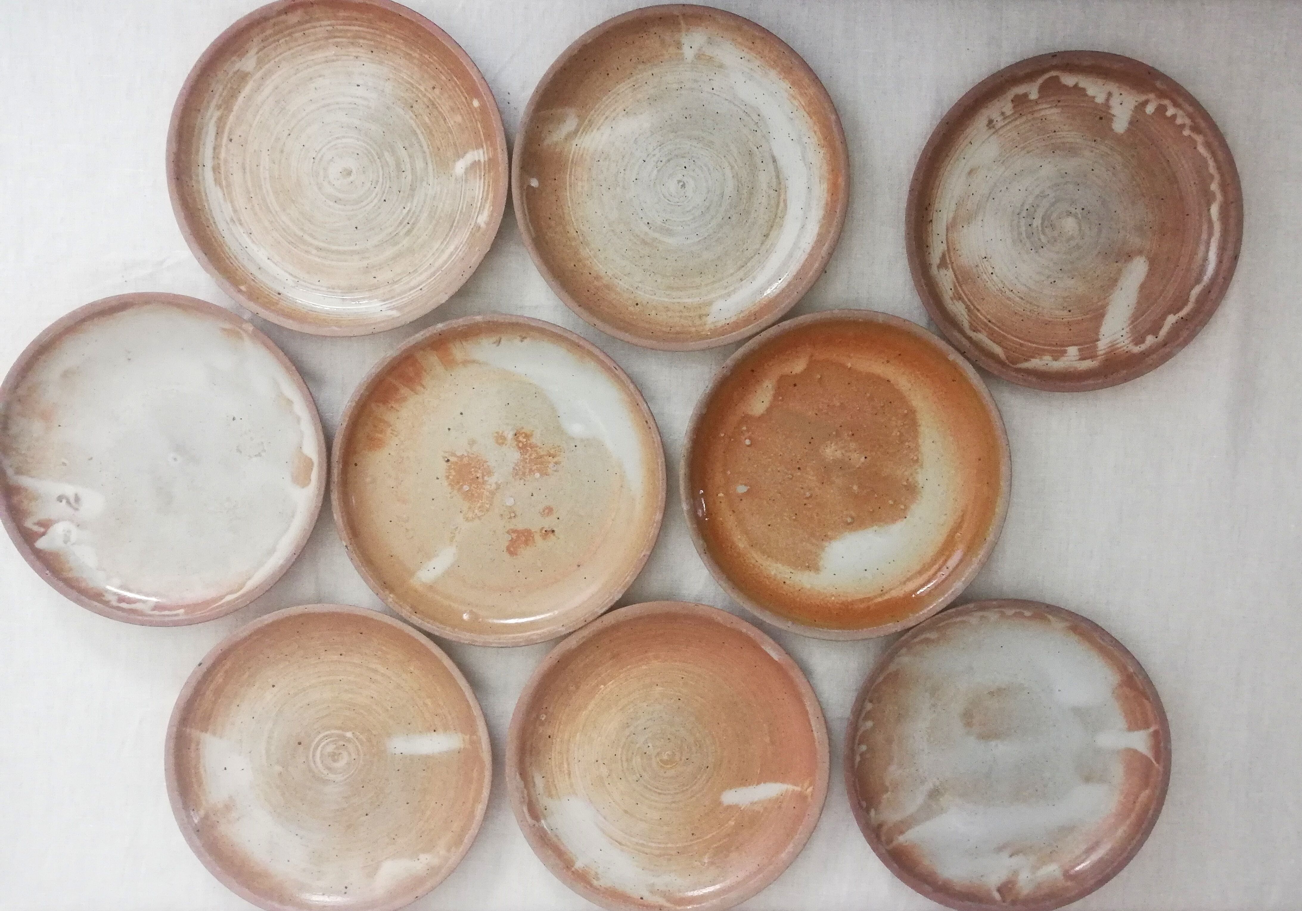 Series 18 dessert plates artisanal sandstone 60s