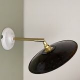 Vintage lampshade wall light in enamelled sheet metal (ref 2)