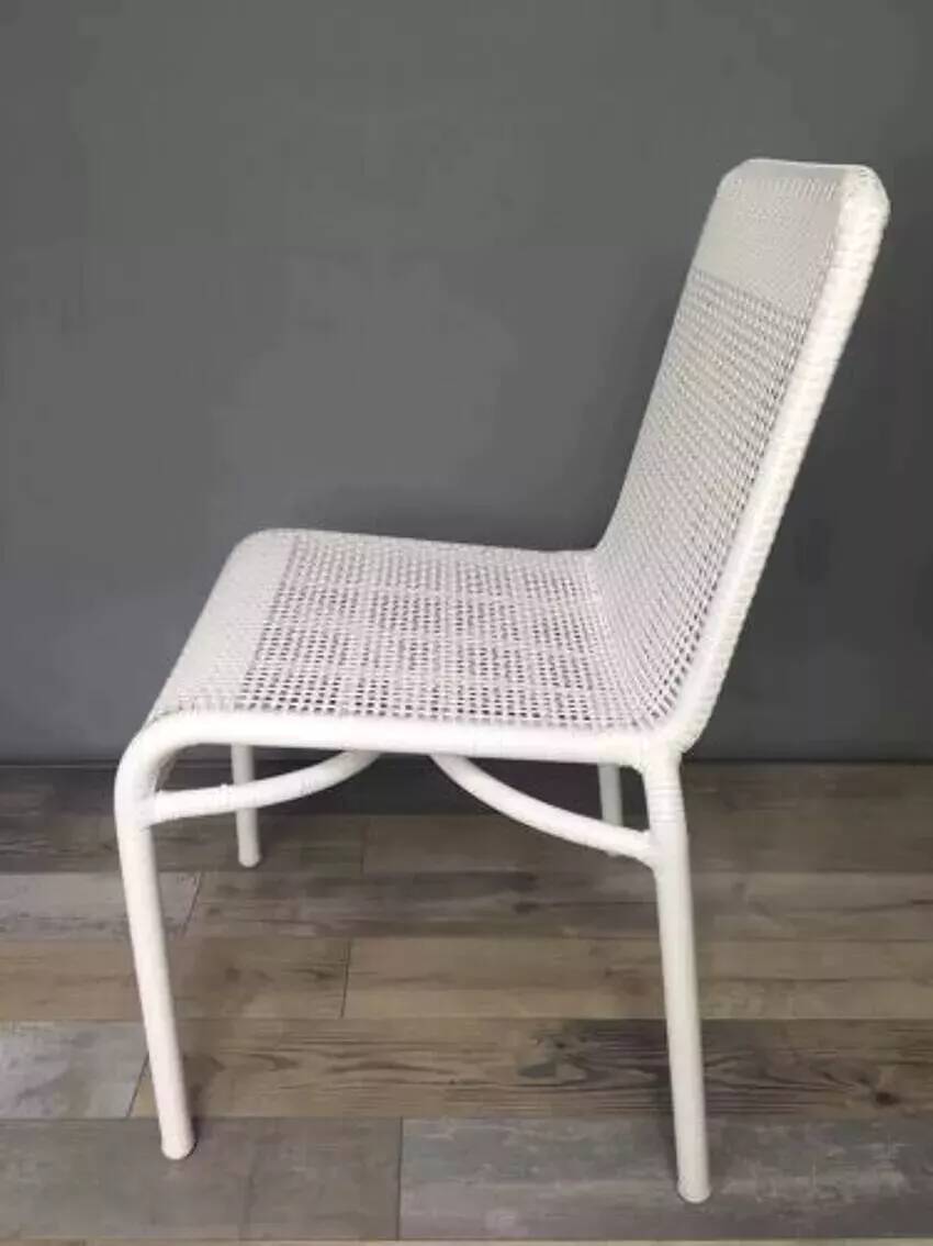 White woven resin garden chair