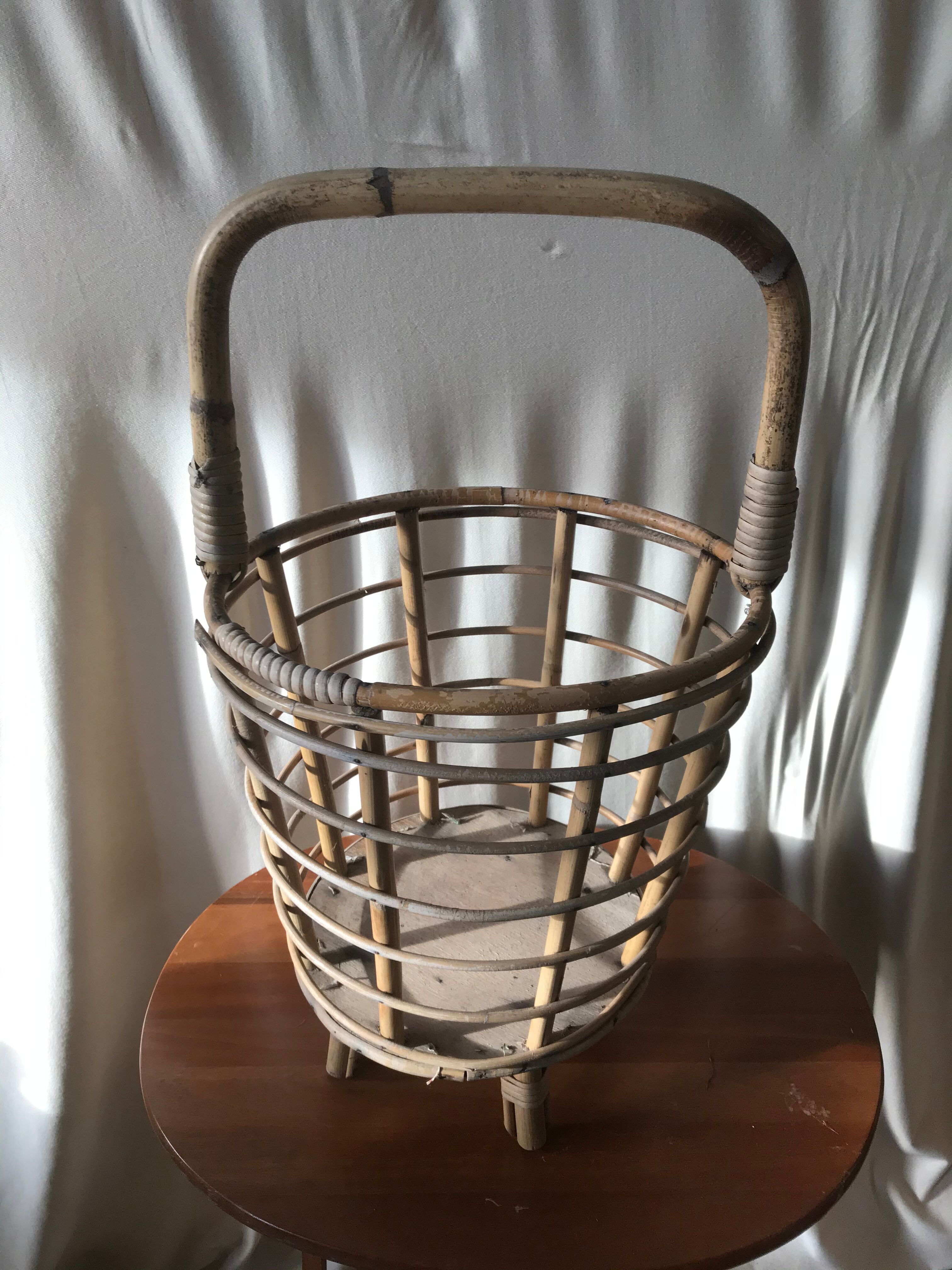 Rattan sewing basket