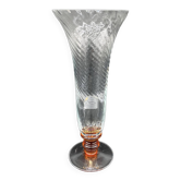 Vintage, grand, vase, cristal, cristallerie hartzviller, haut de gamme, français, chic, luxe, france