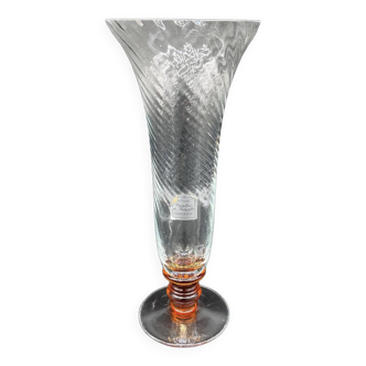 Vintage, large, vase, crystal, hartzviller crystal factory, high end, french, chic, luxury, france