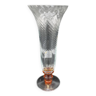 Vintage, grand, vase, cristal, cristallerie hartzviller, haut de gamme, français, chic, luxe, france