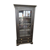 Showcase library patina black a door three drawers