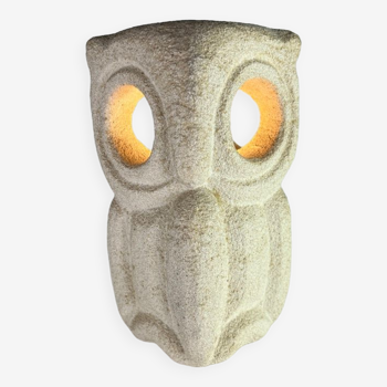 Albert Tormos Lamp in Stone Sculpture Owl or Owl France 1960/70