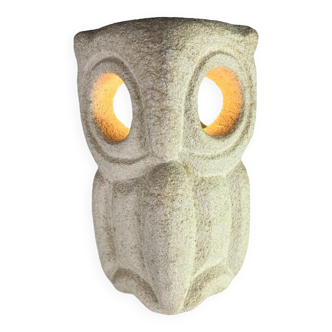 Lampe Albert Tormos en Pierre Sculpture Hibou ou chouette France 1960/70