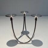 Silver-plated metal candle holder
