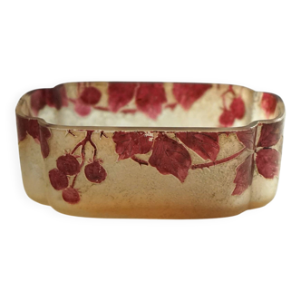 Legras Phoenician series ruby jardinière in multi-layered glass (1900 - 1910)