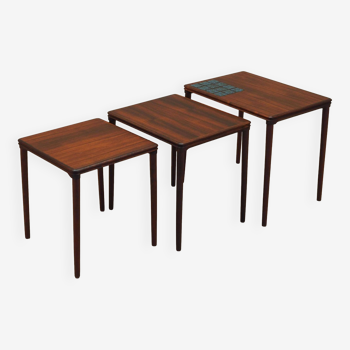 Set of three rosewood tables, Danish design, 1960s, production: Denmark