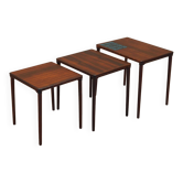 Set of three rosewood tables, Danish design, 1960s, production: Denmark