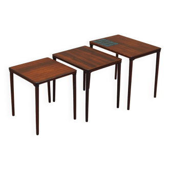 Set of three rosewood tables, Danish design, 1960s, production: Denmark