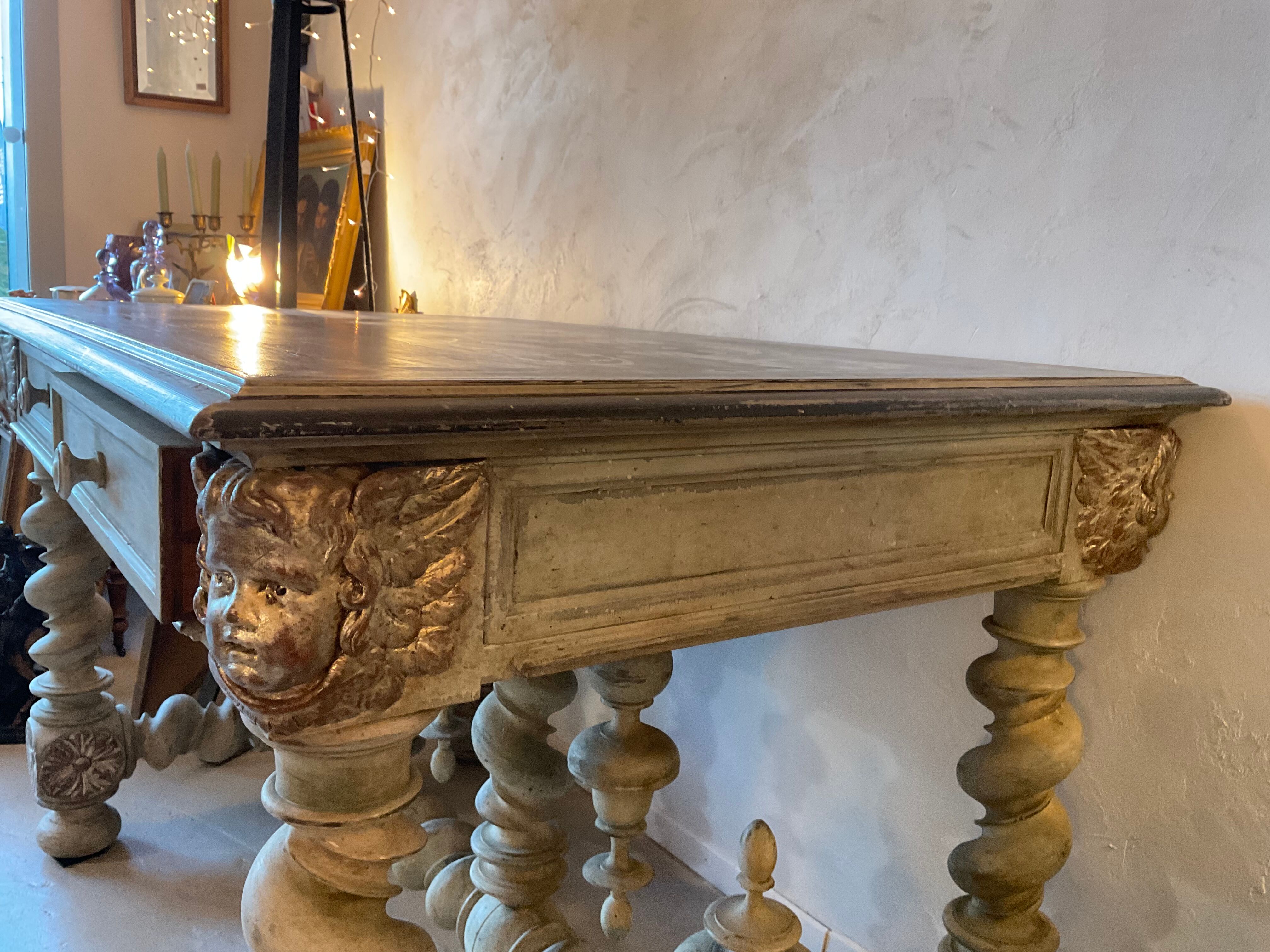 Table / office with 2 drawers. louis xiii style