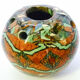 Flower spike in ball shape, glazed ceramic, signed Gerbino Vallauris.