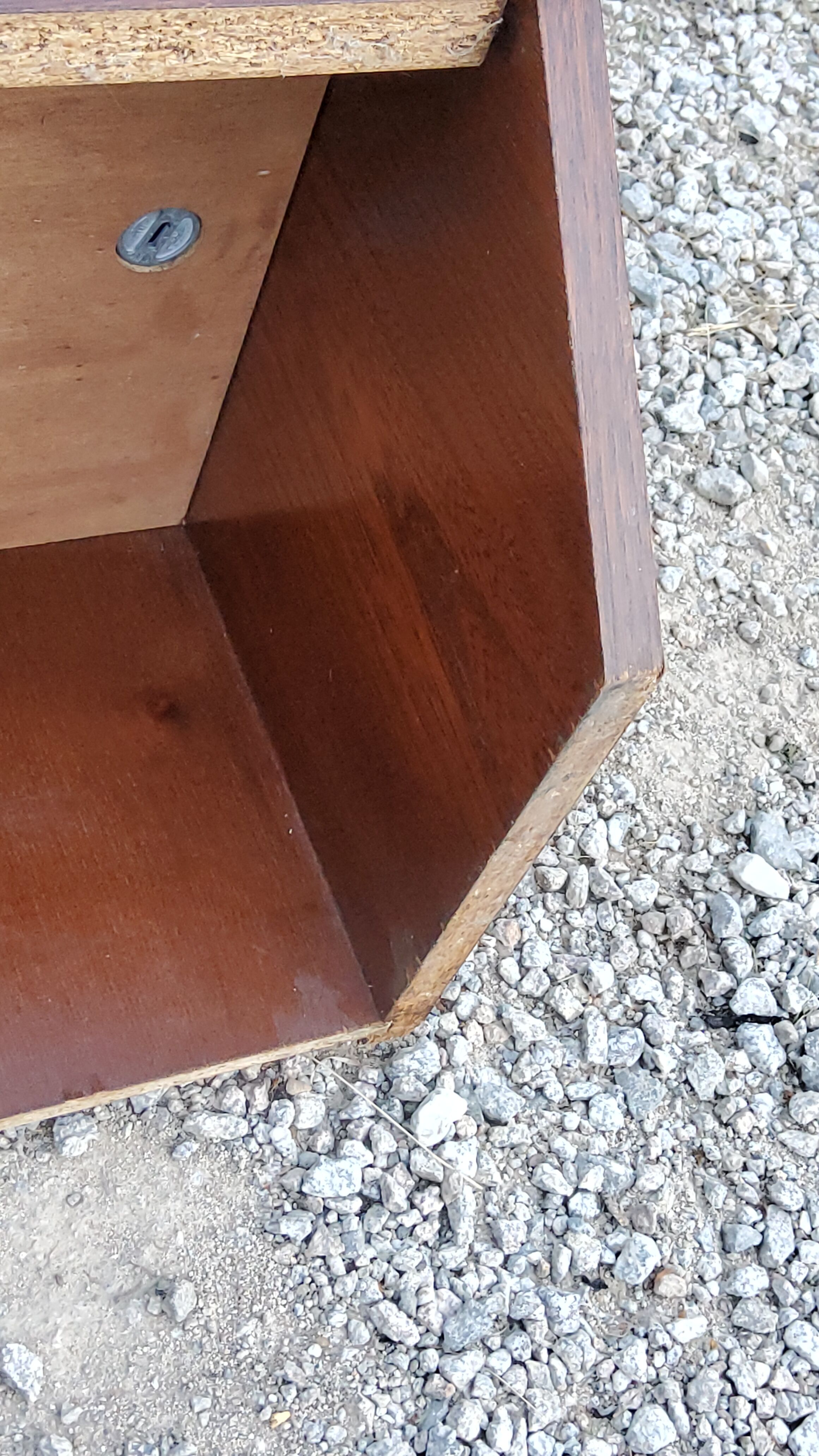 Pair of bedside tables from the 70s in rosewood stained oak veneer
