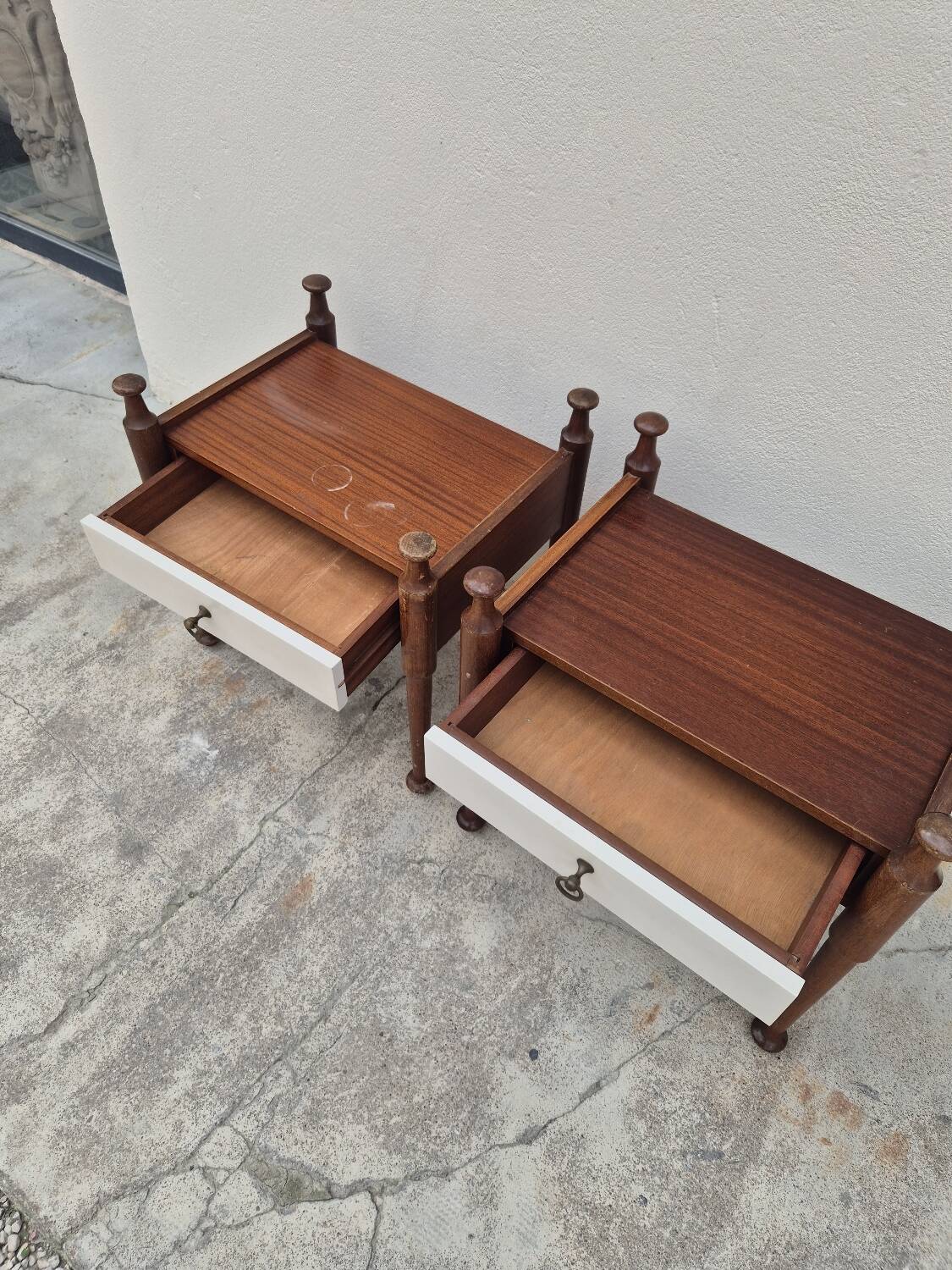 Pair of vintage 1970s Scandinavian style bedside tables