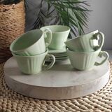 Green ceramic tea set