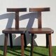 Paire de chaises rustiques en T, orme massif Aranjou,