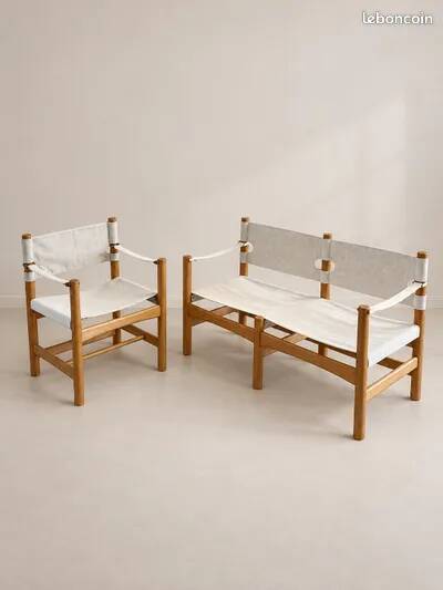 Chair and bench by Børge Mogensen for Fredericia